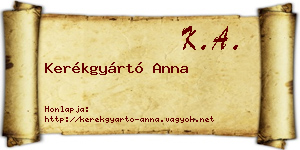 Kerékgyártó Anna névjegykártya